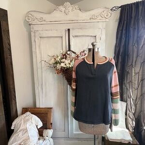 NWT Free People We the Free Black Motif Top XS